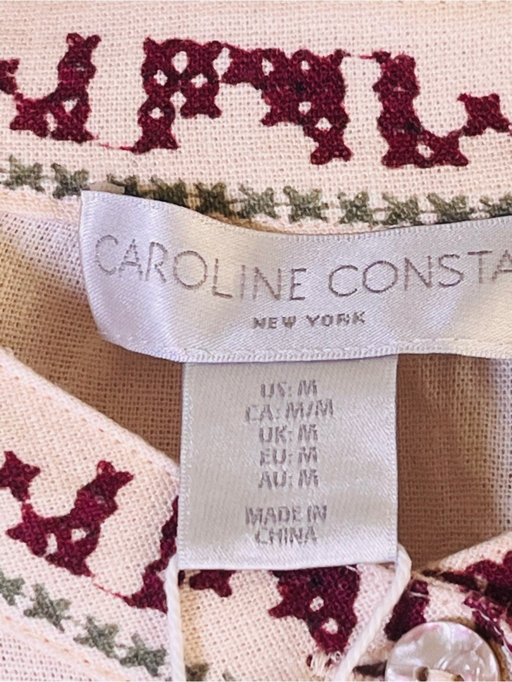 Caroline Constas Cream Multi Colored Embroidered Belted Midi Dress Western Med - Picture 6 of 13